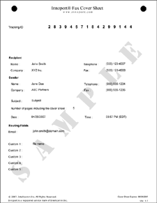 fax cover sheet sample